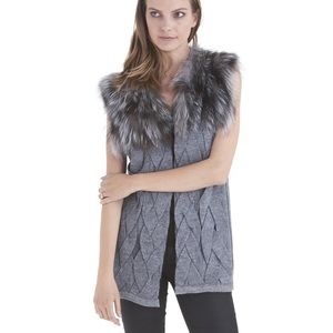 Love Token Fox Fur Trim Sweater Sz XS